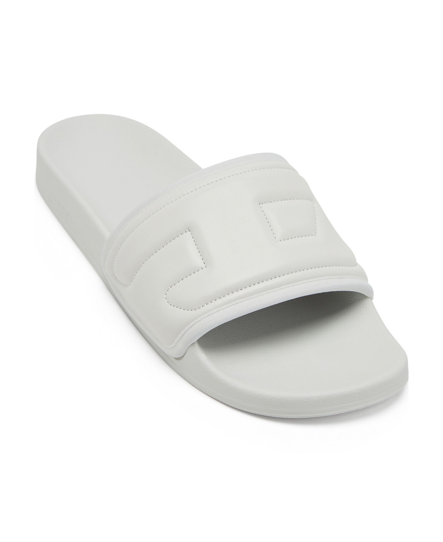 Diesel Logo-embossed Slides In White