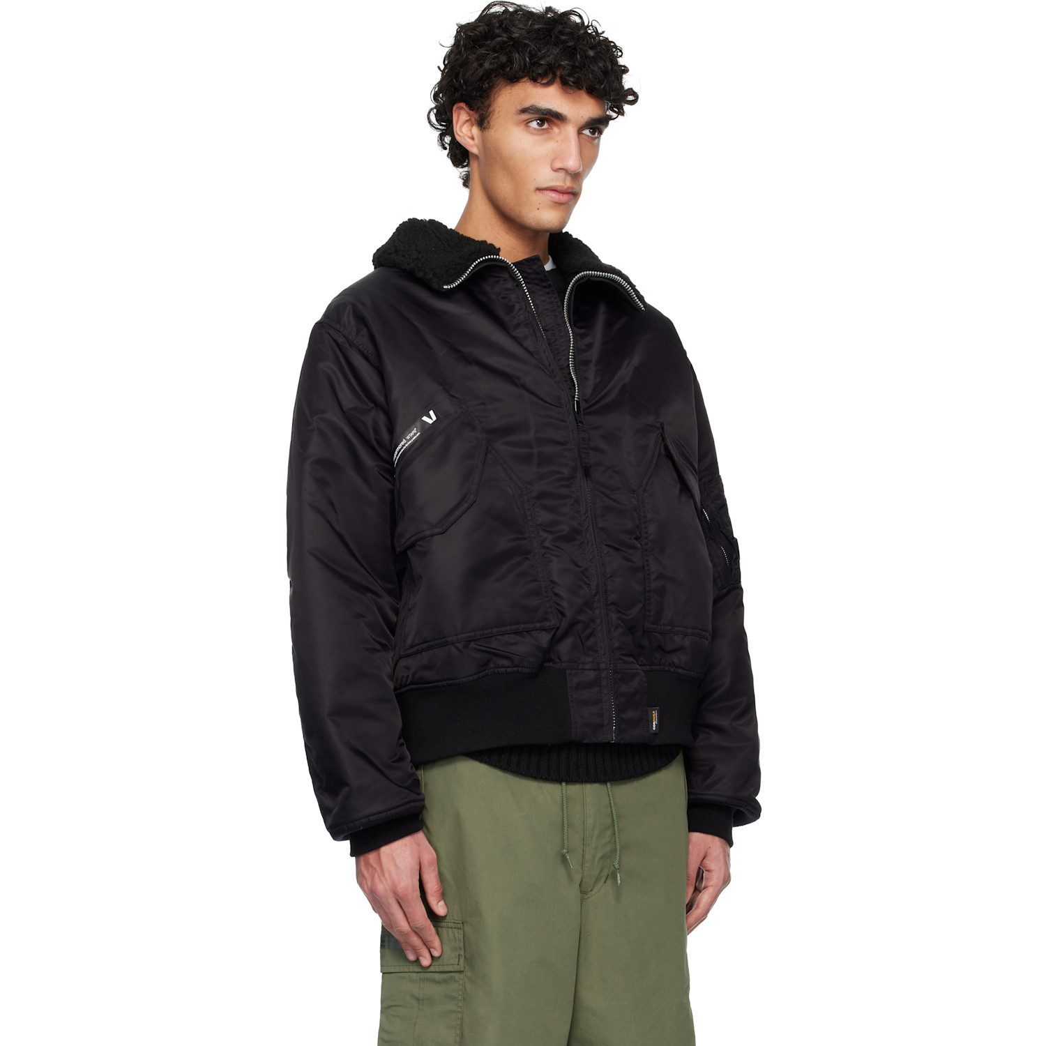 Wtaps Black Drab Es Bomber Jacket In Black