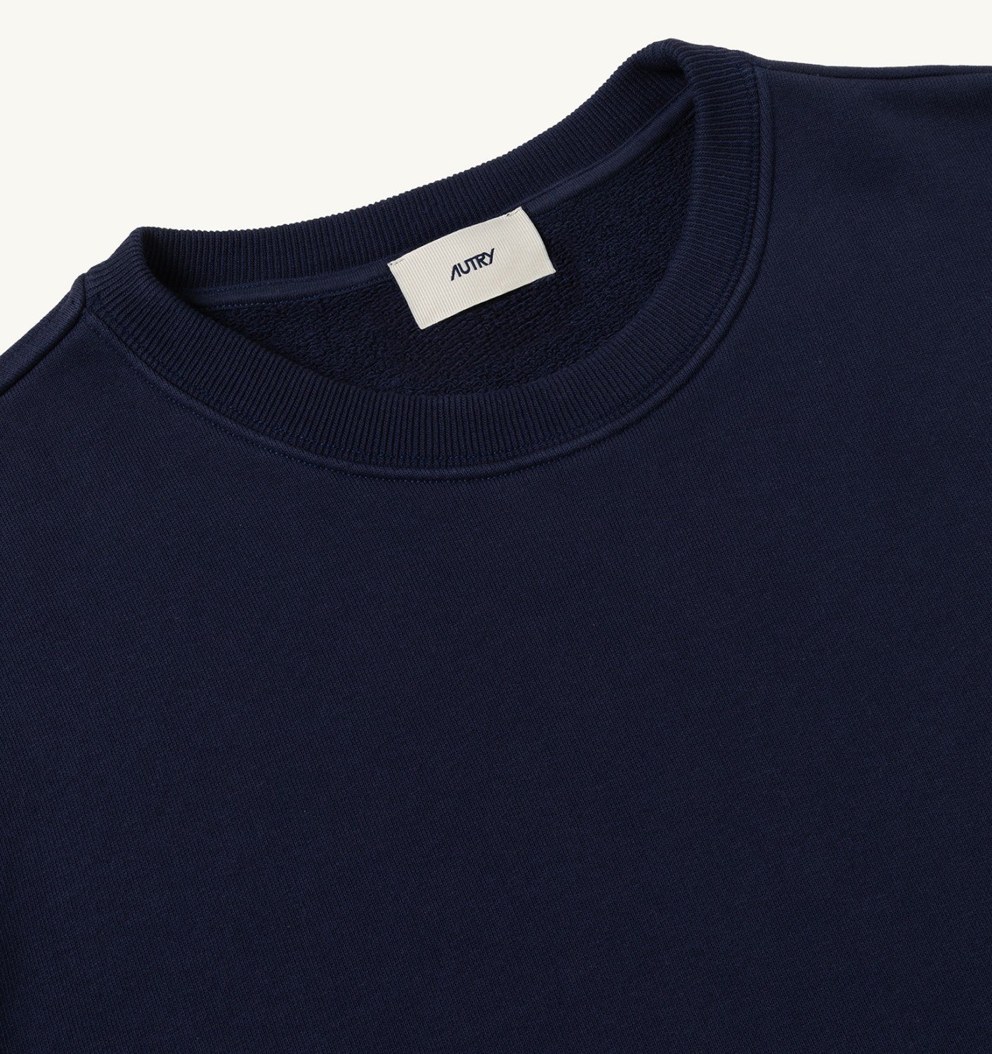 Autry Blue Crewneck Sweater With Logo Embroidered On The Front In Cotton Man In Black