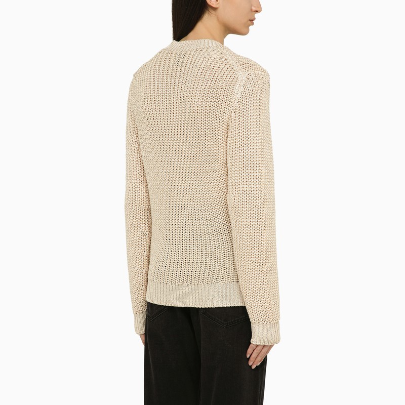 Isabel Marant Recycled Polyester Ecru Crew-neck Jumper