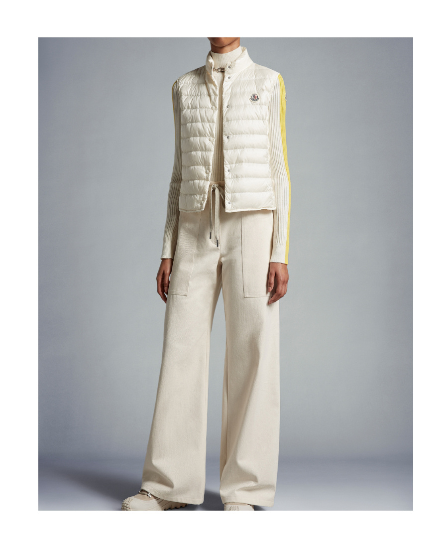 Moncler Drawstring Wide-leg Trousers In White