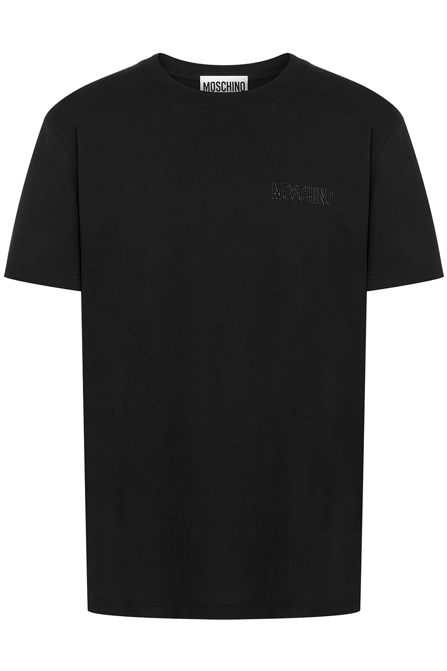 Moschino Logo-raised Cotton T-shirt In Black