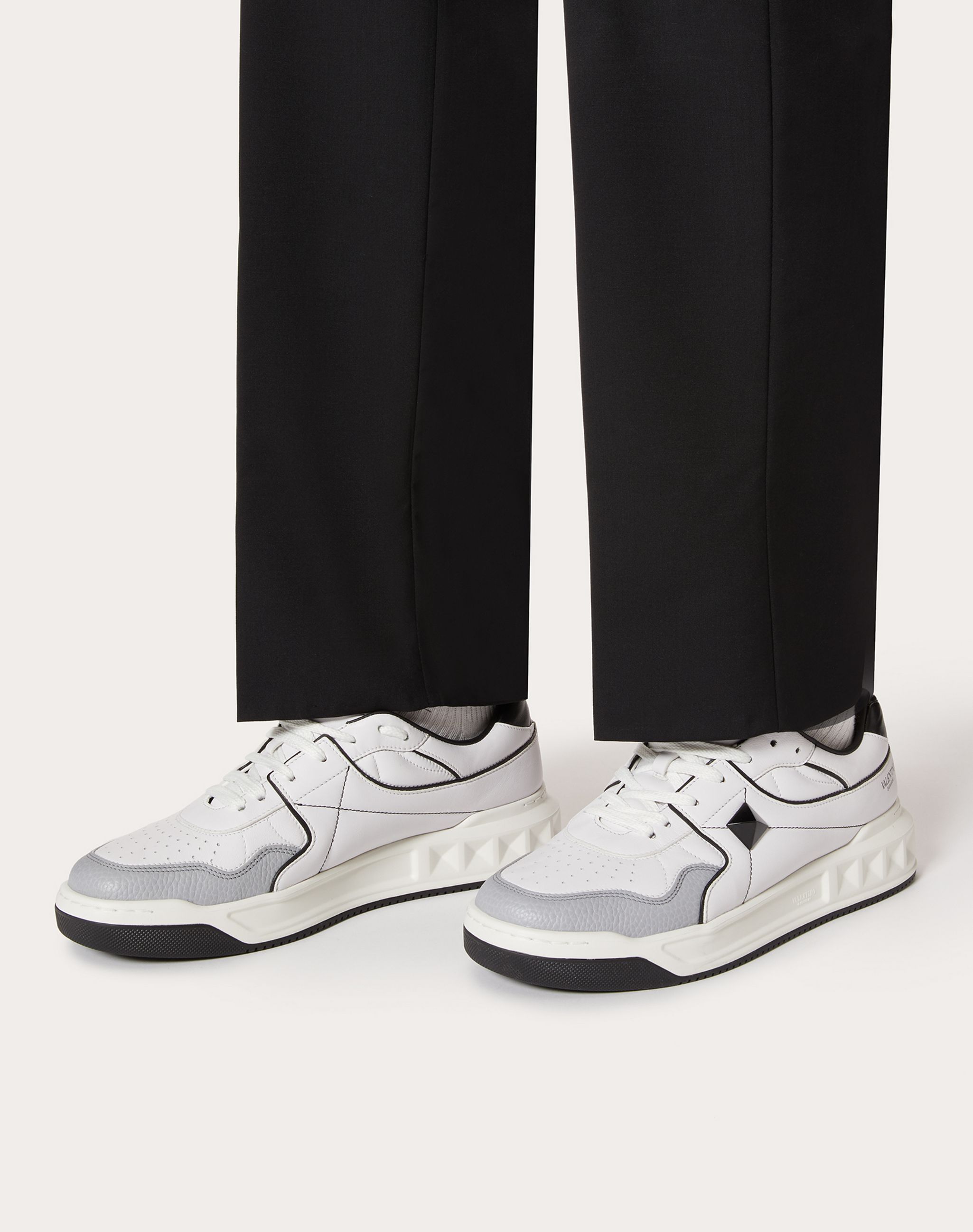 Valentino Garavani Multicolor Nappa Leather One Stud Sneakers In White
