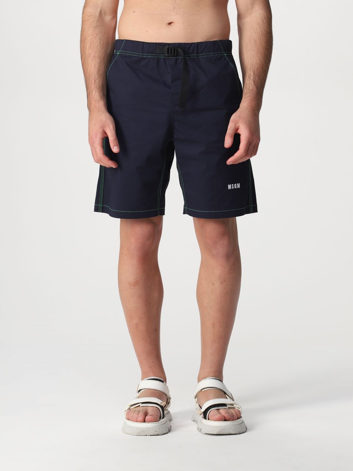 Msgm Logo-print Sports Shorts In Black