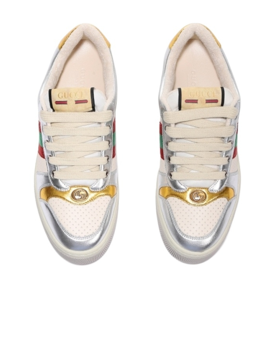Gucci The Logo Is Tied With Low-top Casual Sneakers In Nude
