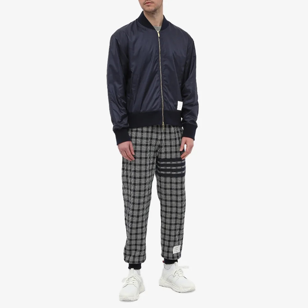 Thom Browne Check-pattern Track Pants In Gray