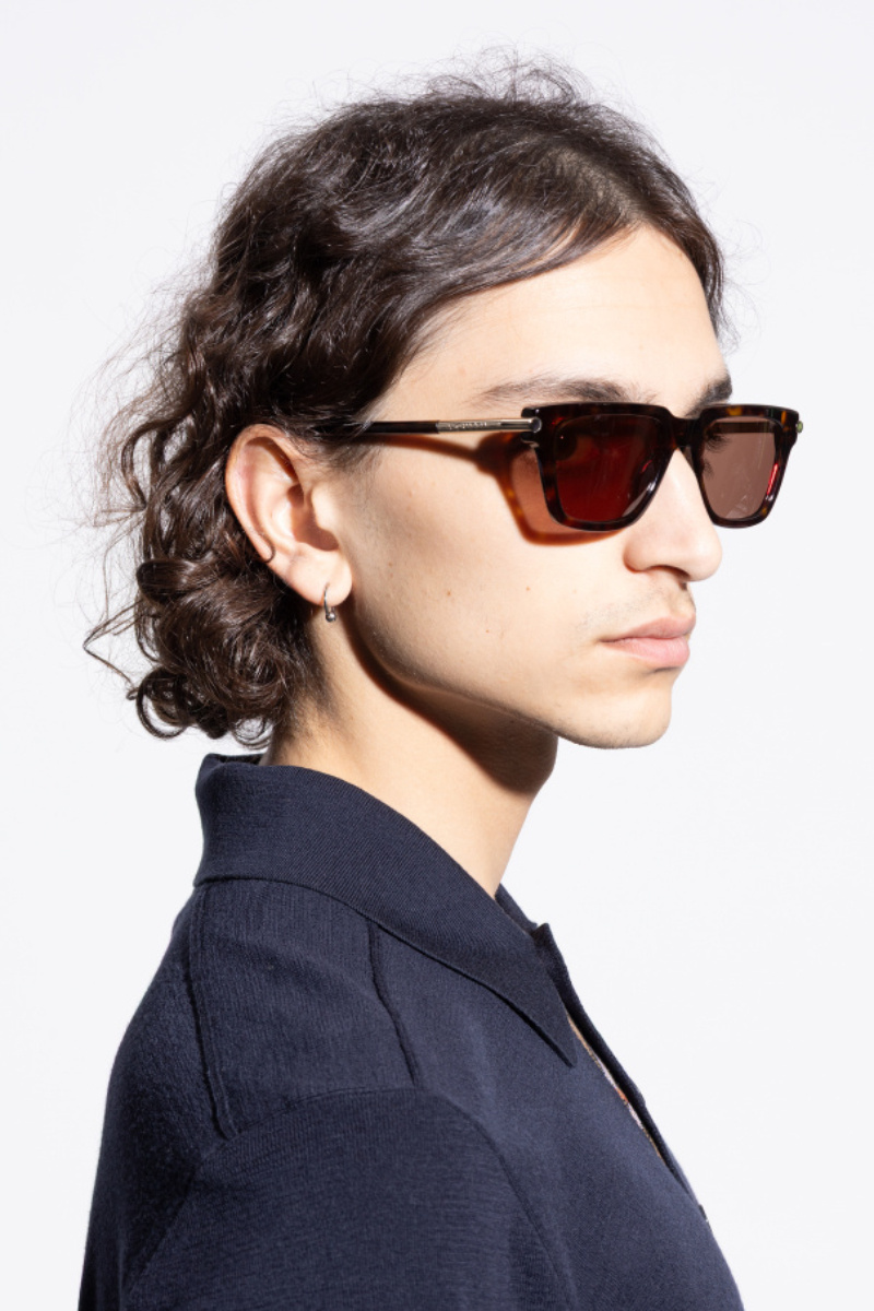 Alexander Mcqueen Geometric Sunglasses In Brown