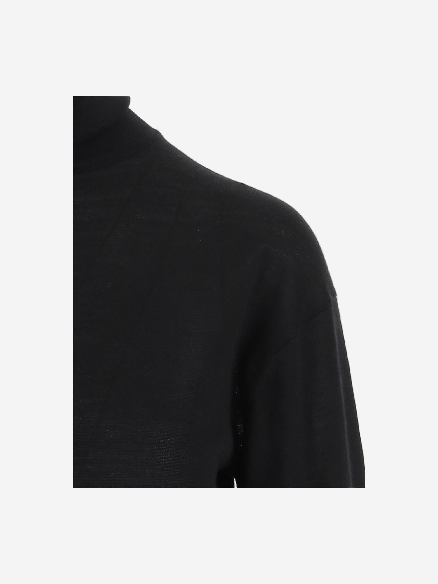Saint Laurent High-neck Long-sleeve Sweater In Black