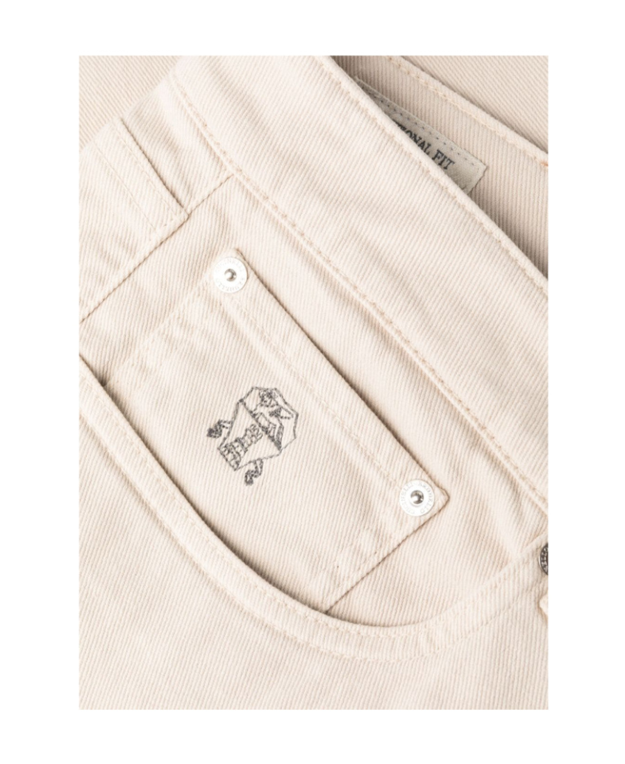 Brunello Cucinelli Straight-leg Stretch-cotton Trousers In Neutral