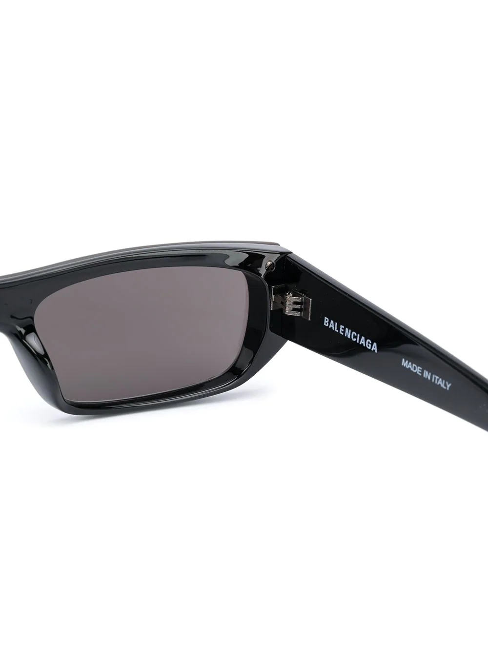 Shop Balenciaga Shield Rectangular-frame Sunglasses In Black