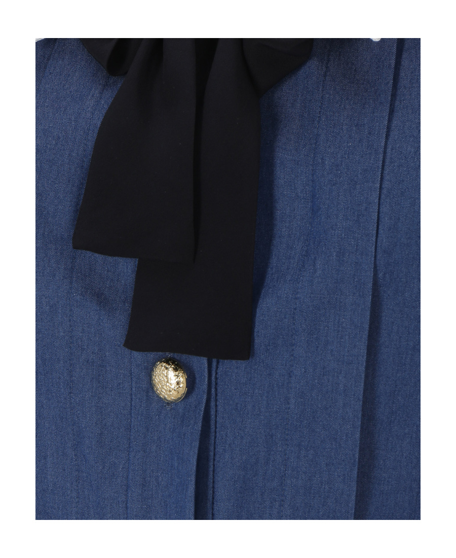 Alessandra Rich Pleated Mini Dress In Blue