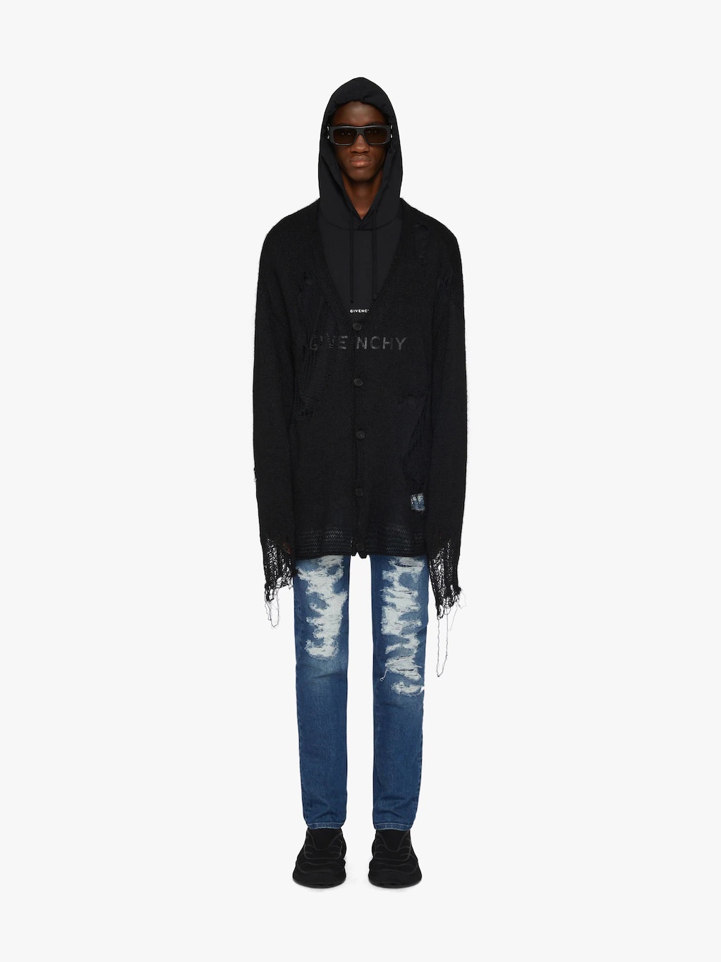 Givenchy Skinny Jeans With Broken Holes In Blue