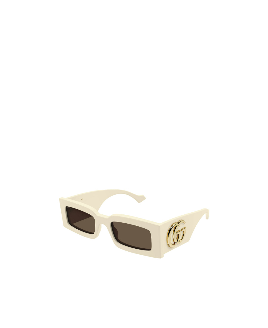 Gucci Gene Gg Rectangle-frame Sunglasses In Nude