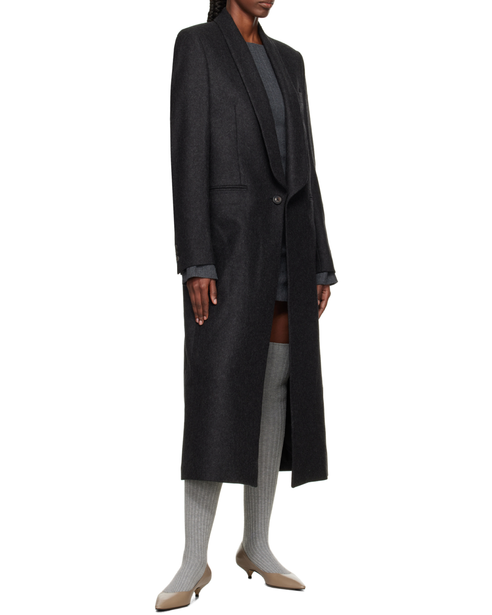 Our Legacy Long Water-repellent Wool Supper Coat In Black