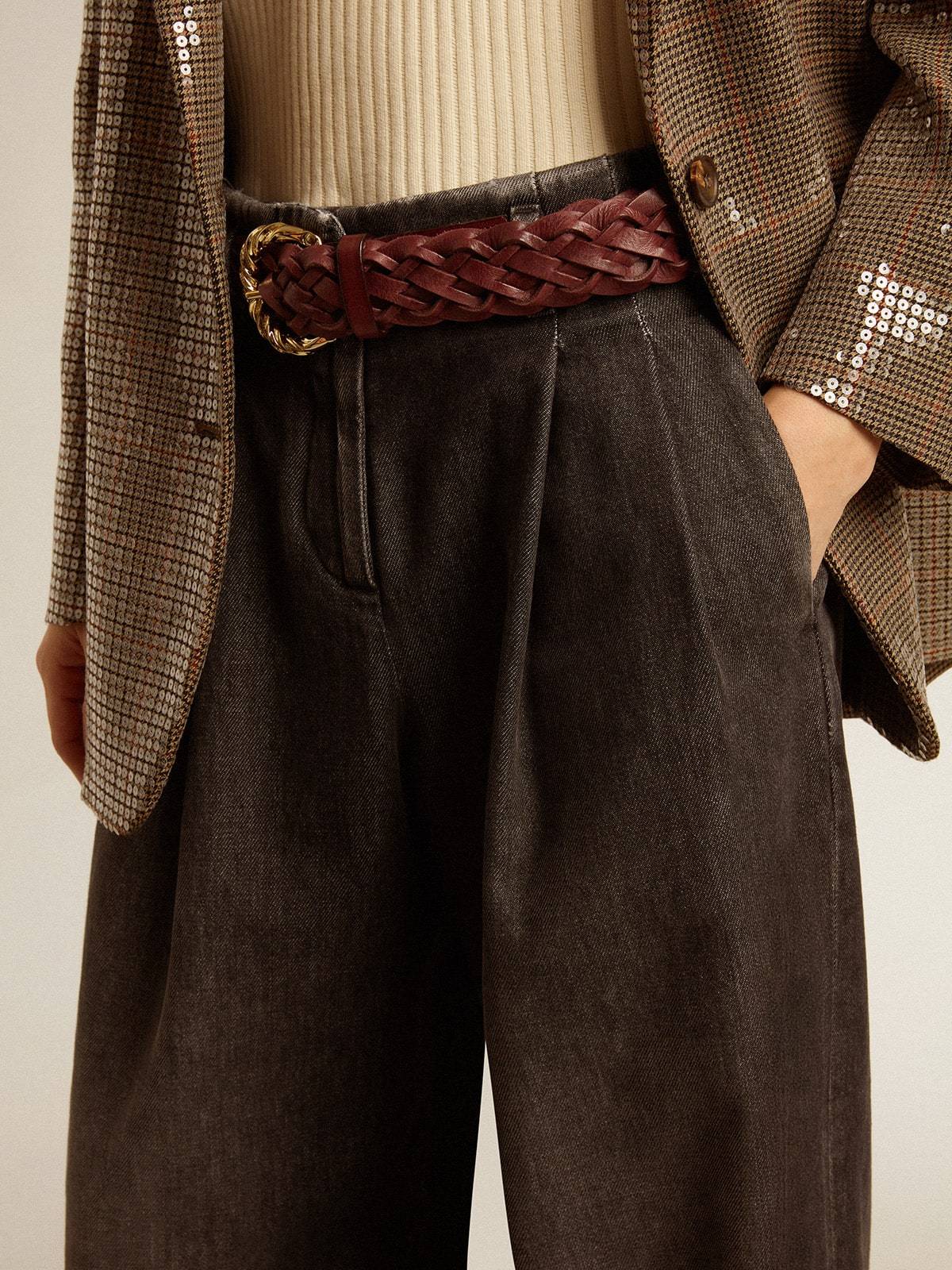 Golden Goose Medium Washed Cotton Pants In Black