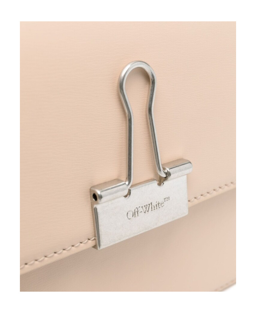 Off-white Medium Binder Shoulder Bag In Nude