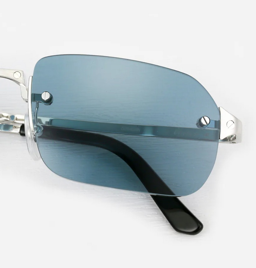 Cartier Santos Rectangle-frame Sunglasses In Gray