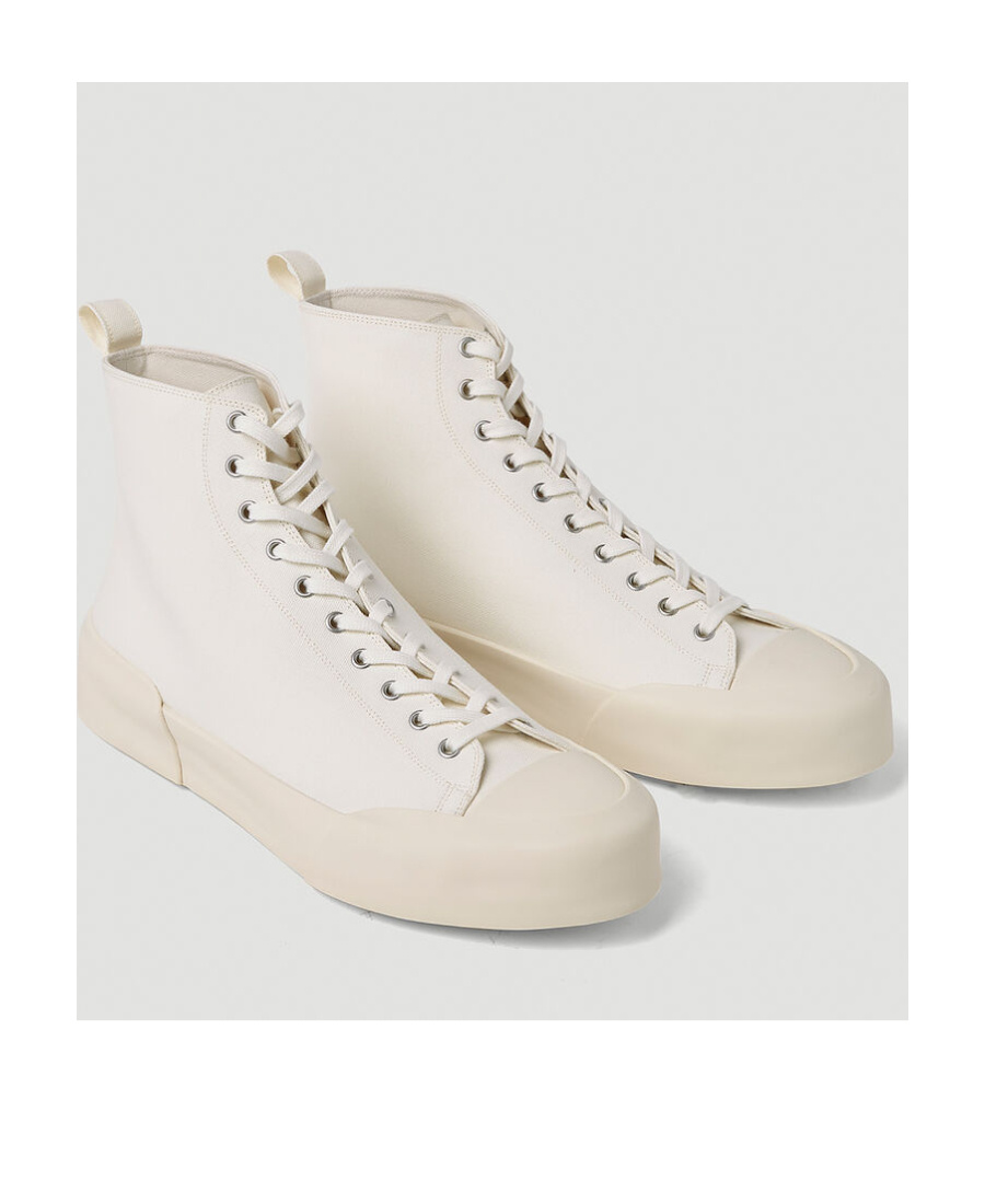 Jil Sander High-top Lace-up Sneakers In White