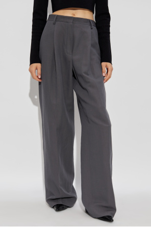 Dries Van Noten Wool Blend Wide Pants In Black