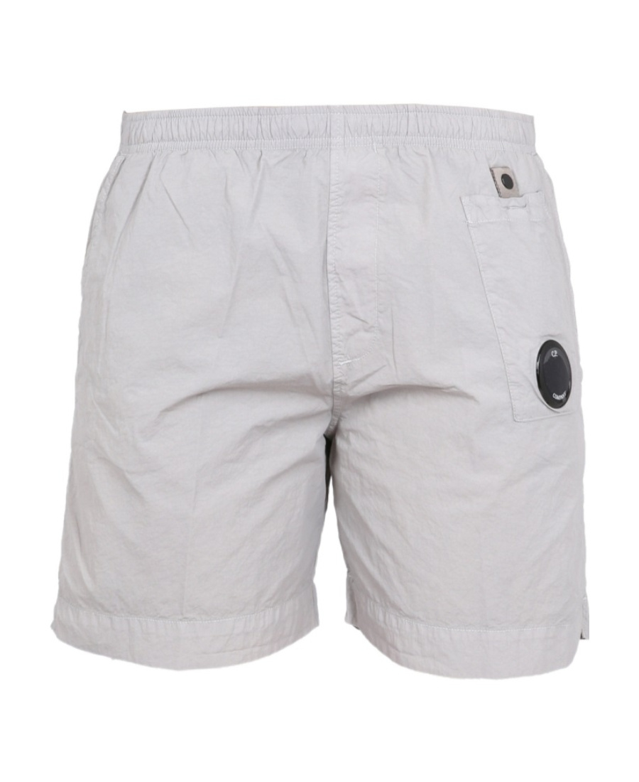C.p. Company Keyring-attachment Swim Shorts In White