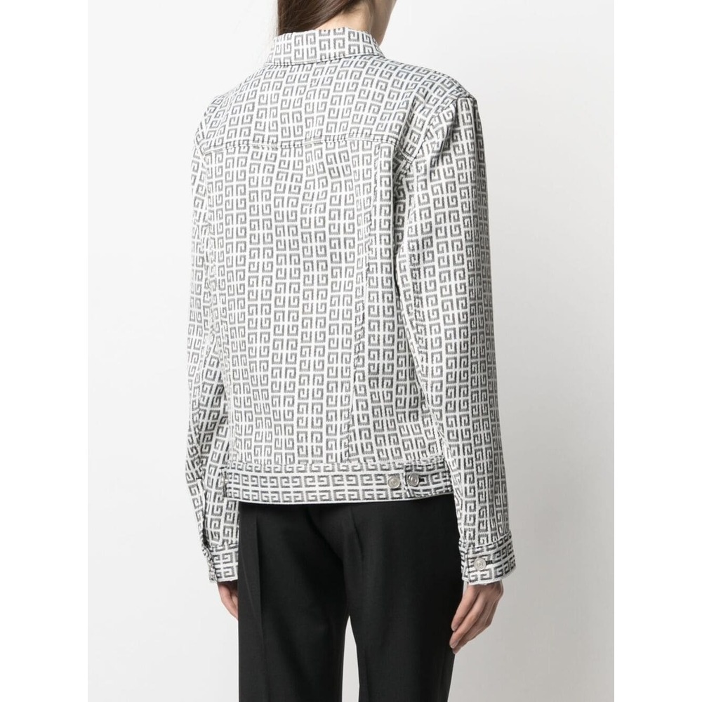 Givenchy Monogram Denim Jacket In Gray