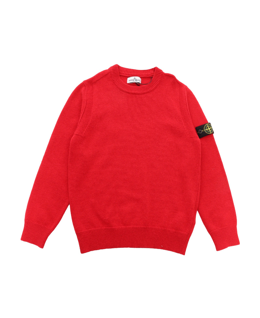 Stone Island Compass-motif Crew-neck Sweatshirt In Red