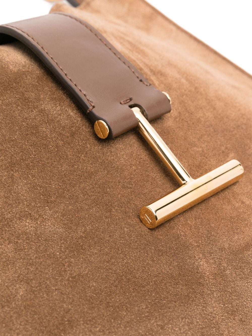 Tom Ford Logo Shoulder Bag In Brown