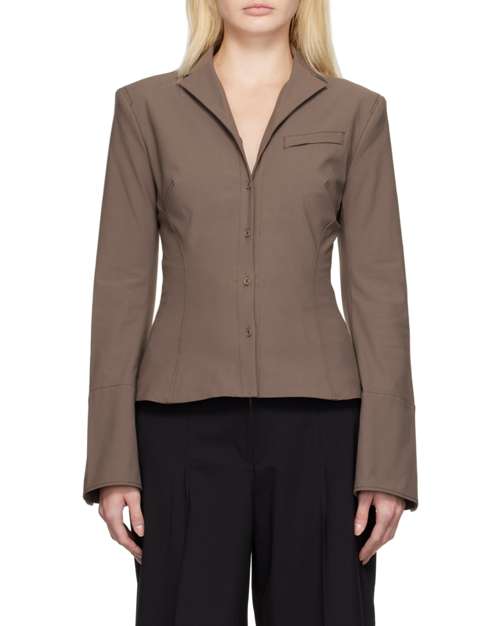 Jacquemus Crema Fitted Buttoned Jacket