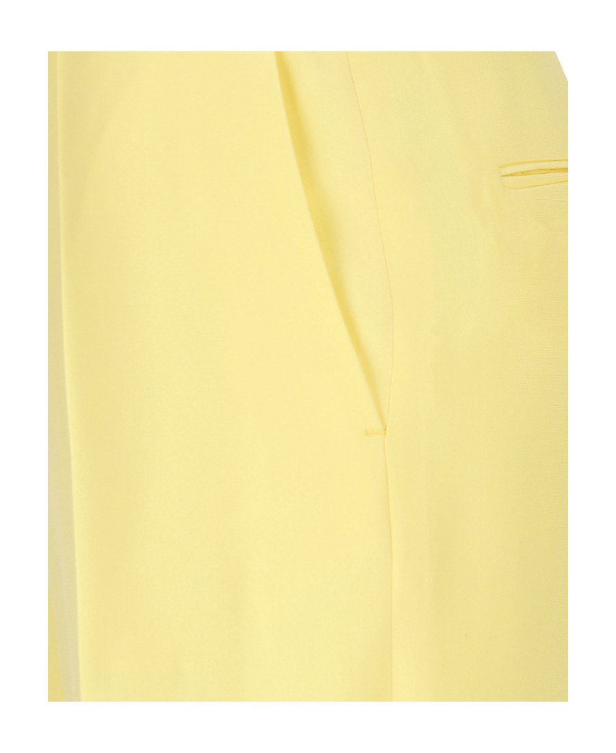 Chloé Straight-leg Ankle Silk Crepe Trousers In Yellow