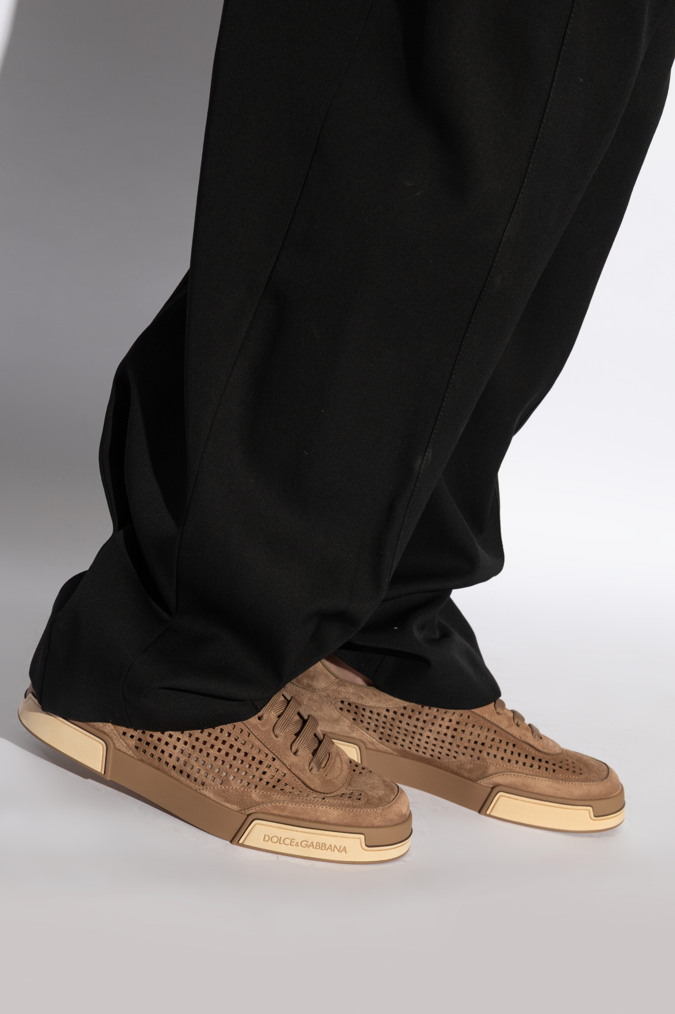 Dolce & Gabbana Suede Sneakers In Brown