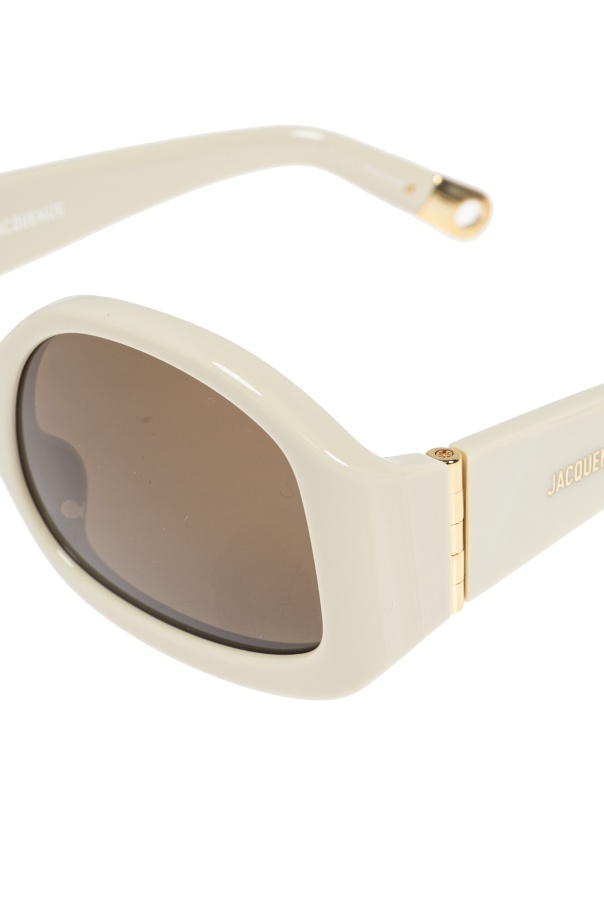 Jacquemus Oval Frame Sunglasses Sunglasses In Nude