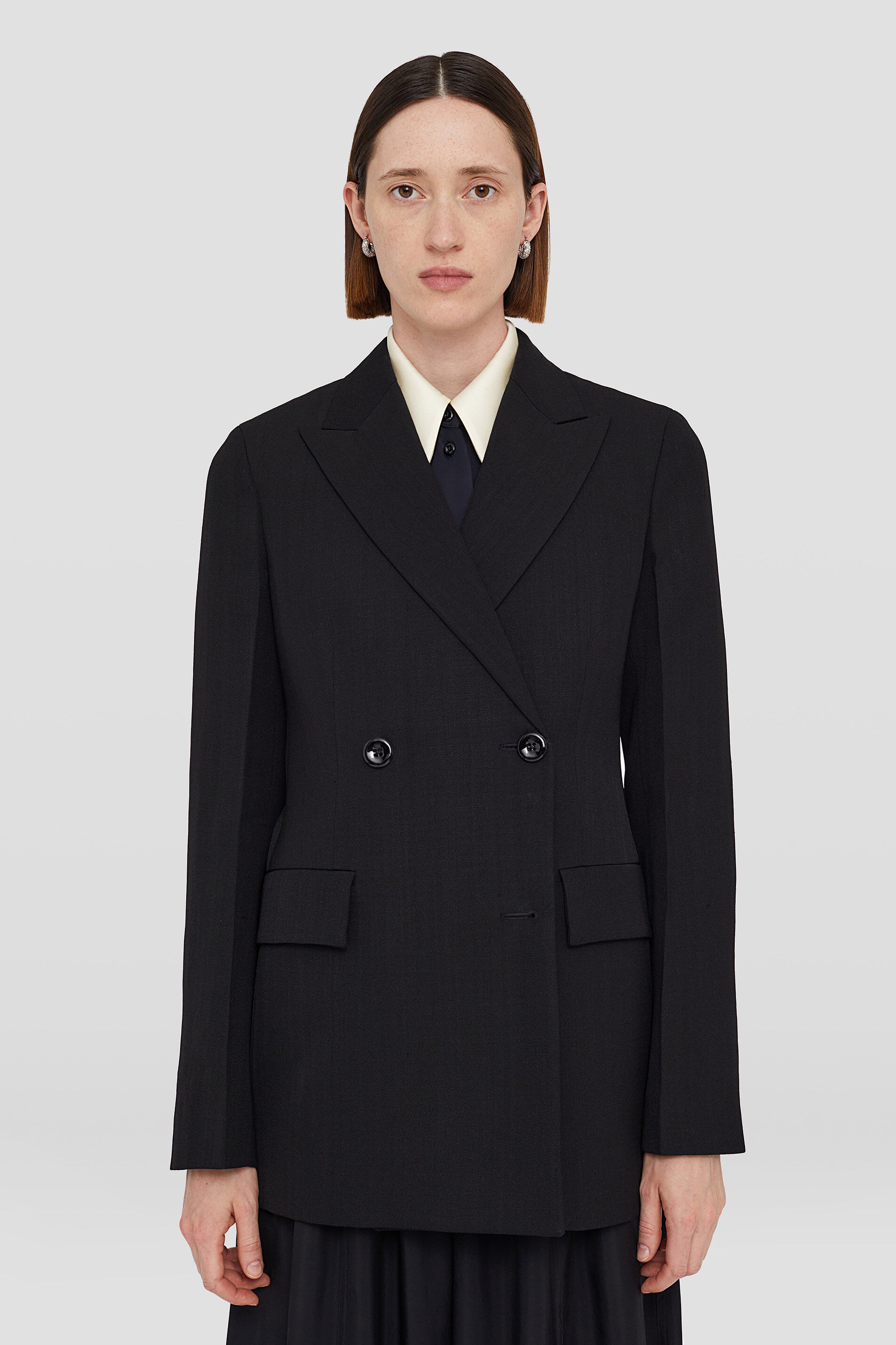 Jil Sander Double-breasted Tailored Blazer In Black