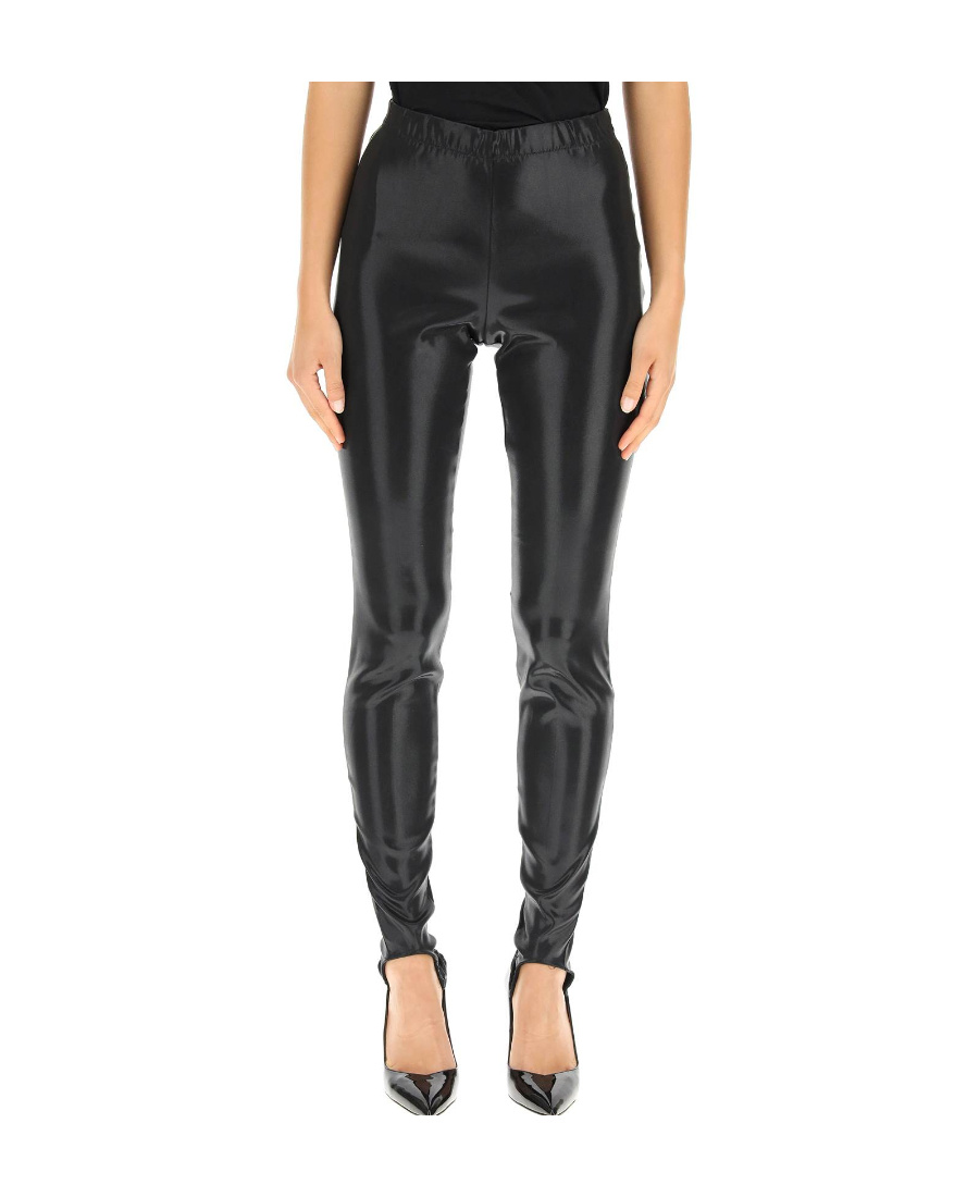 Dsquared2 Faux Leather Stirrup Leggings In Black