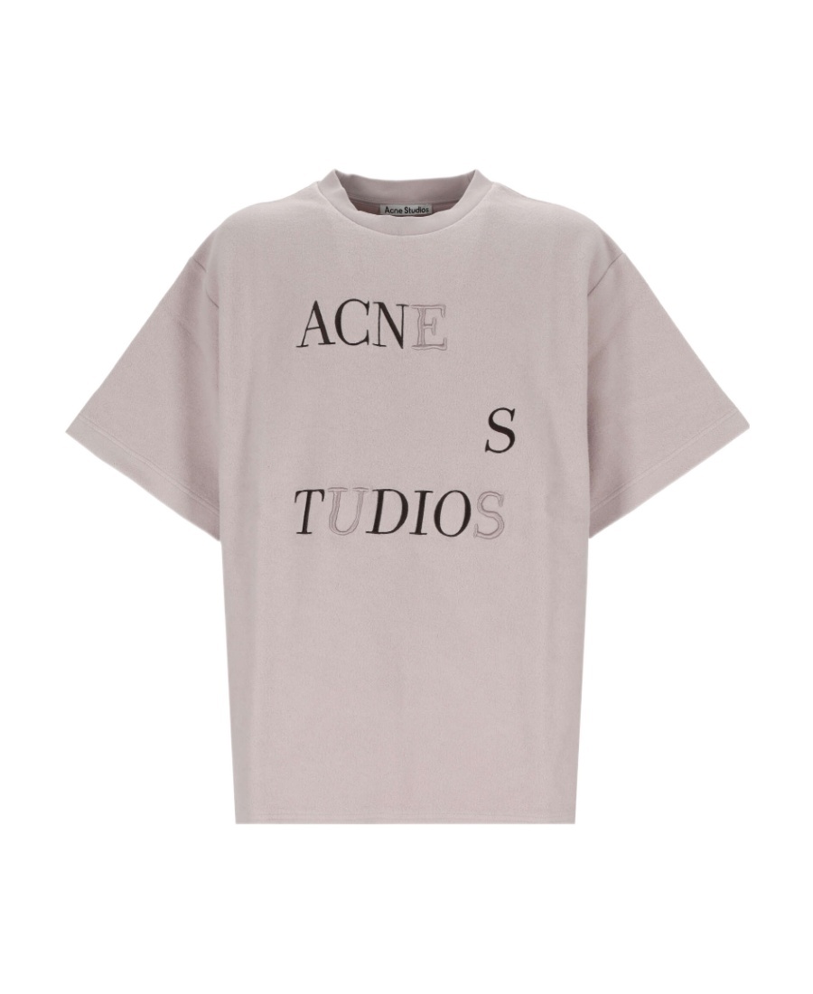 Acne Studios Logo Embroidered Crewneck Sweater In Gray