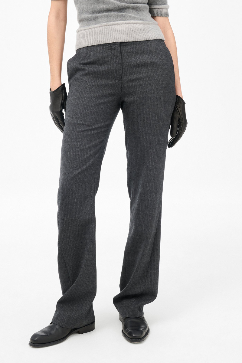 Our Legacy Smoke Grey Micro Herringbone In Black