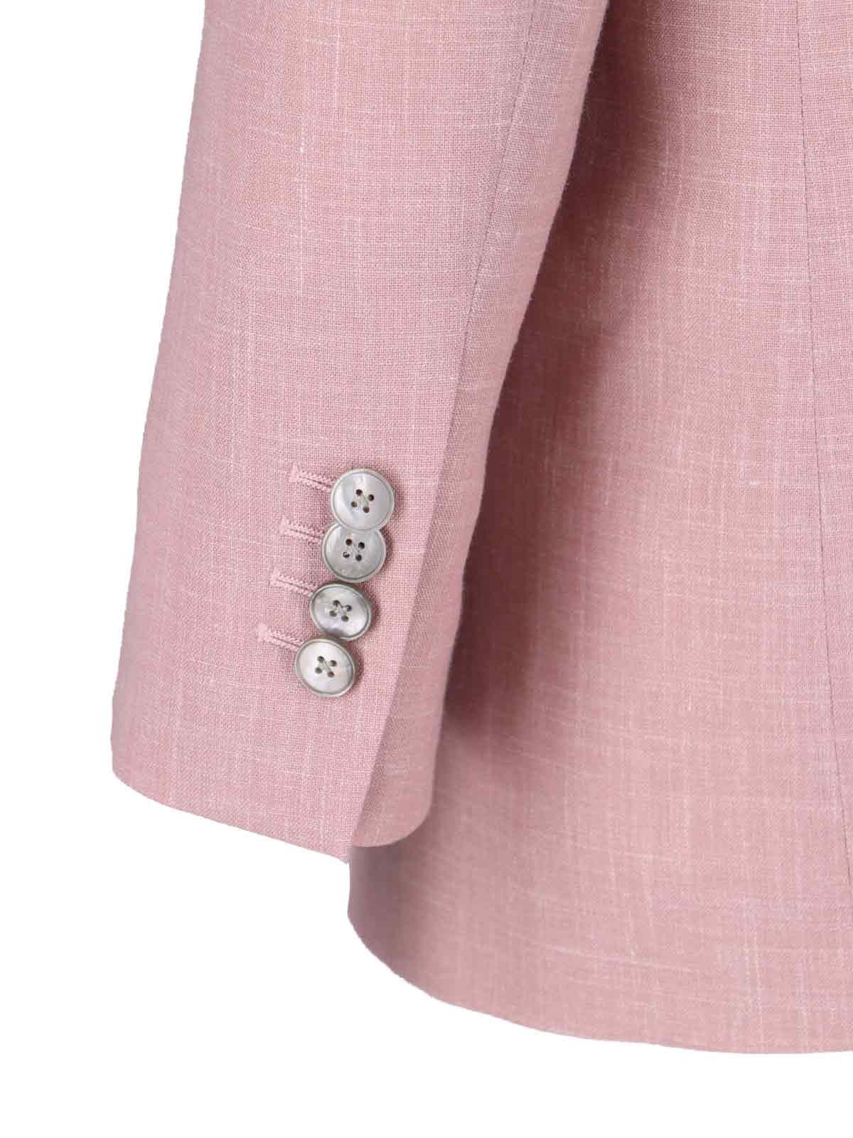 Lardini Long-sleeved Suit Jacket In Pink