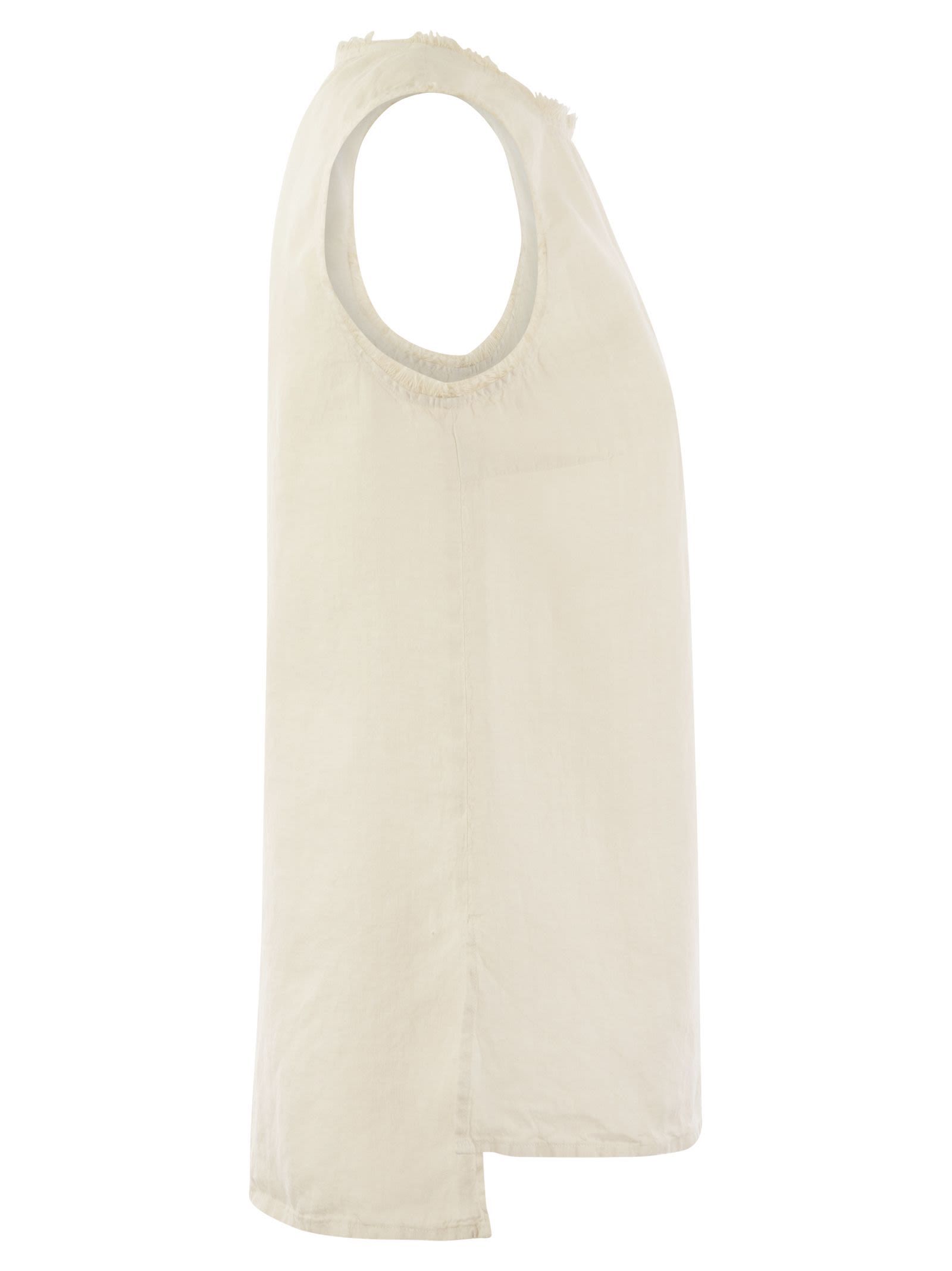 Peserico Sleeveless Linen Top In Neutral