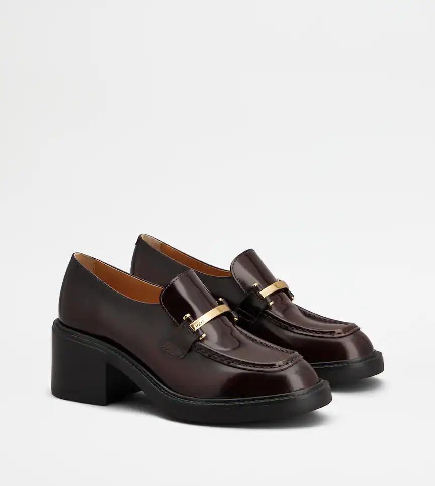 Tod's 60mm Leather Loafers In Burgundy