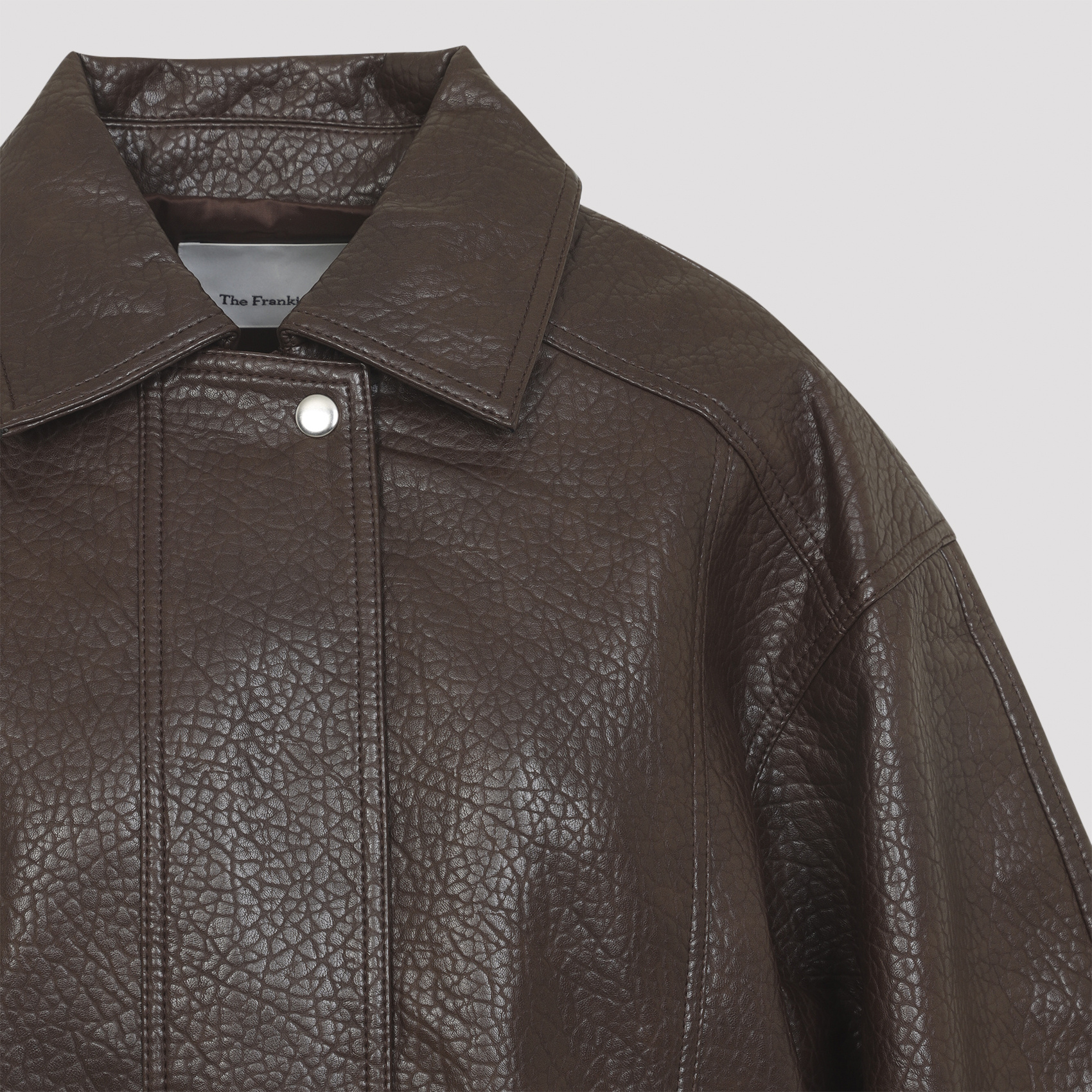 The Frankie Shop Prescott Grained Faux Leather Jacket In Brown