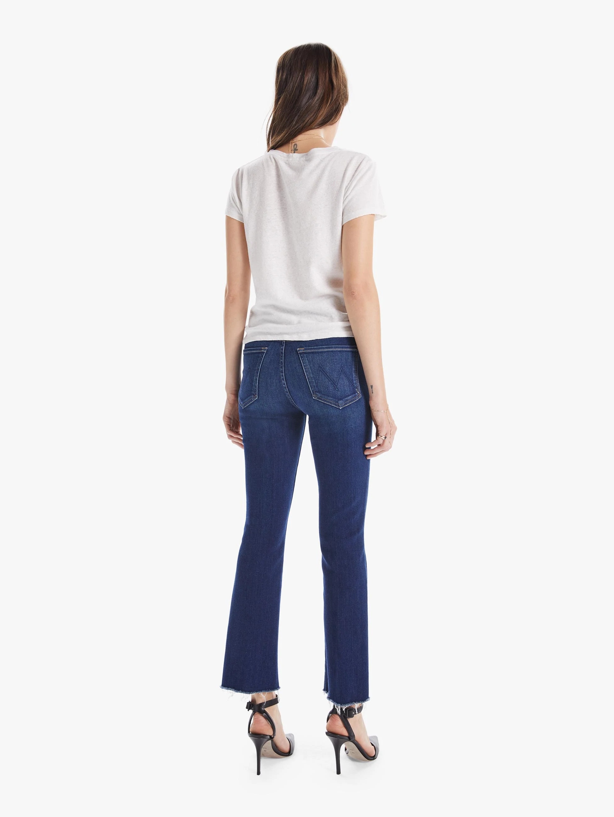 Mother Low Rise Kick Flared Jeans In Blue