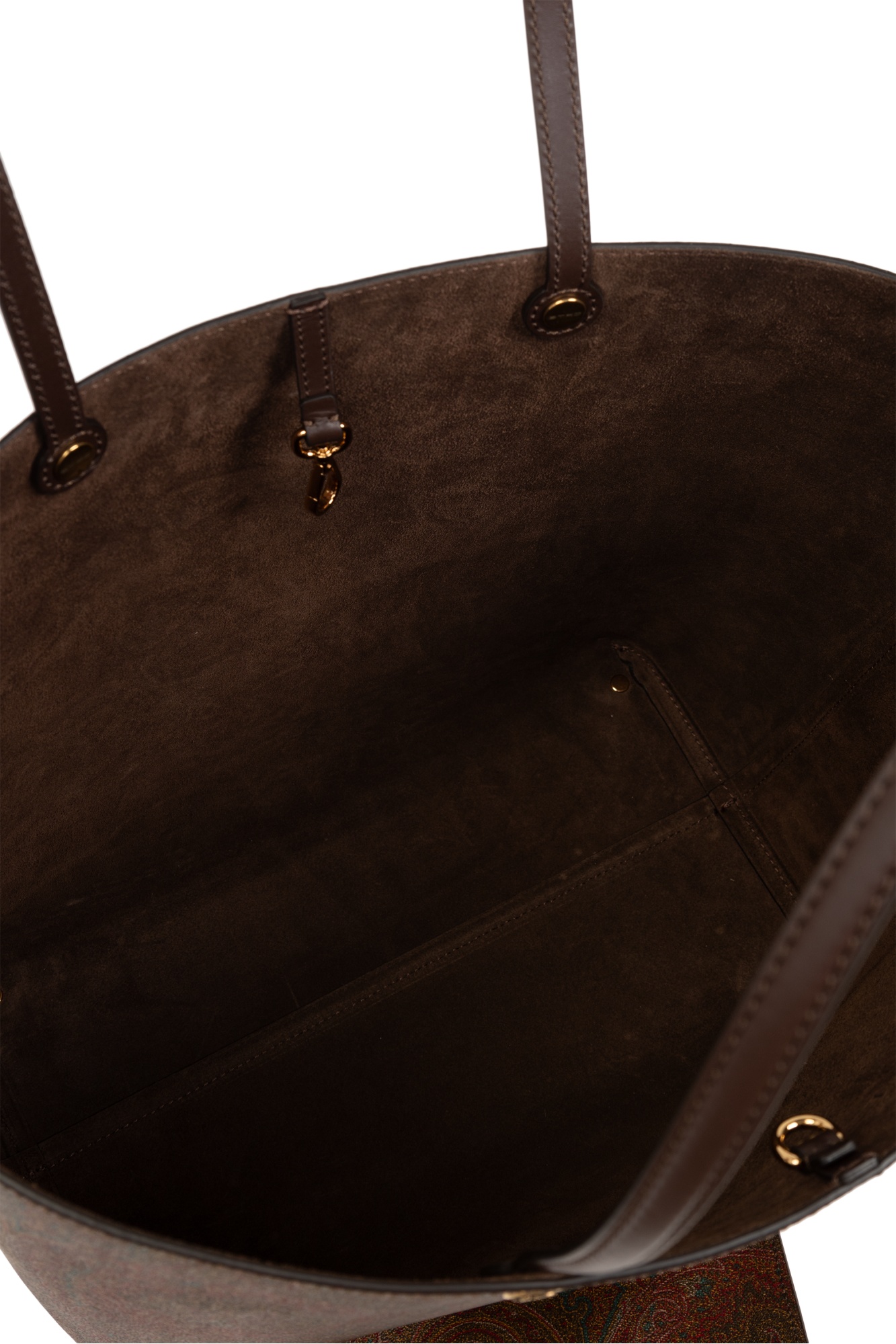 Etro Brown Shopper With All-over Jacquard Paisley Pattern In Brown
