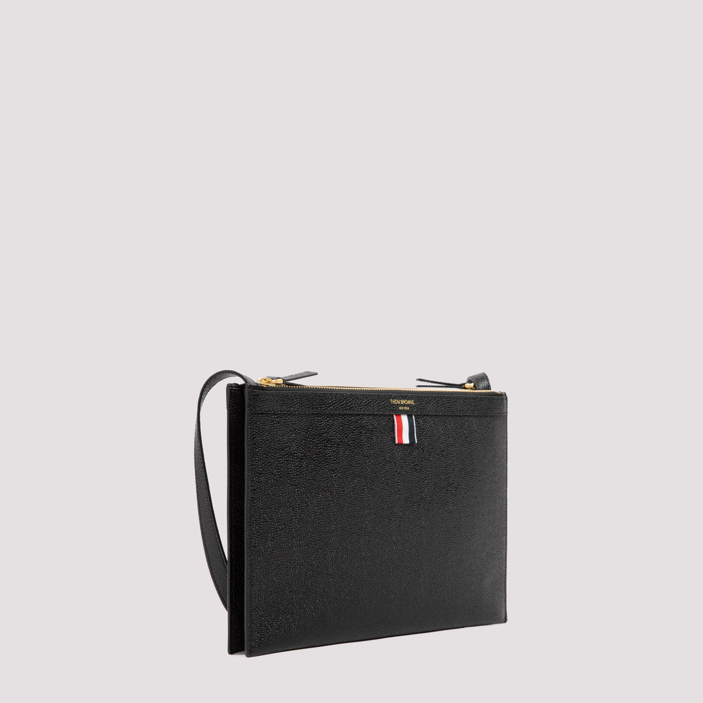 Thom Browne Logo-print Crossbody Bag In Black