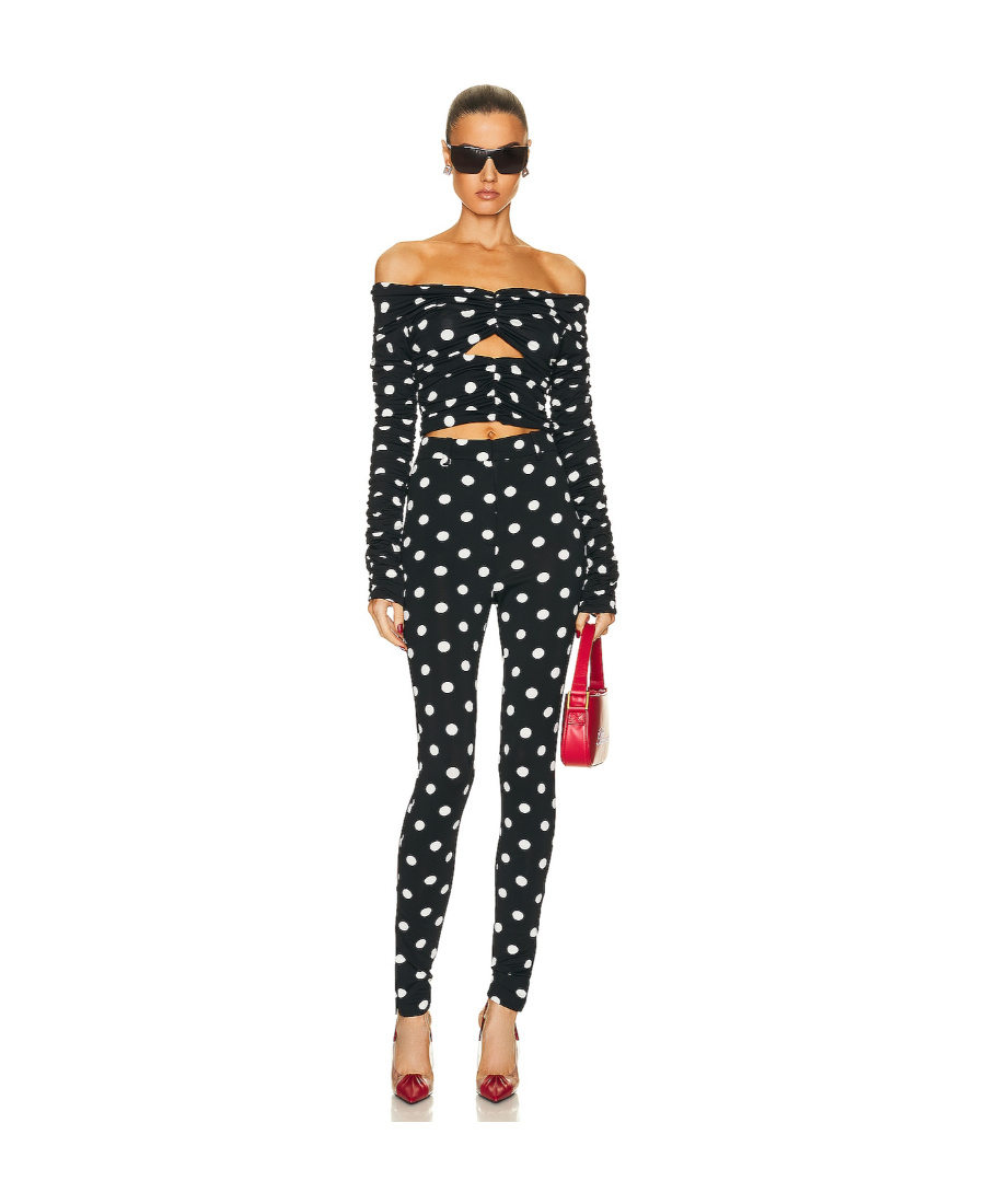 Magda Butrym Wave Point Shoulder Blouse In Black