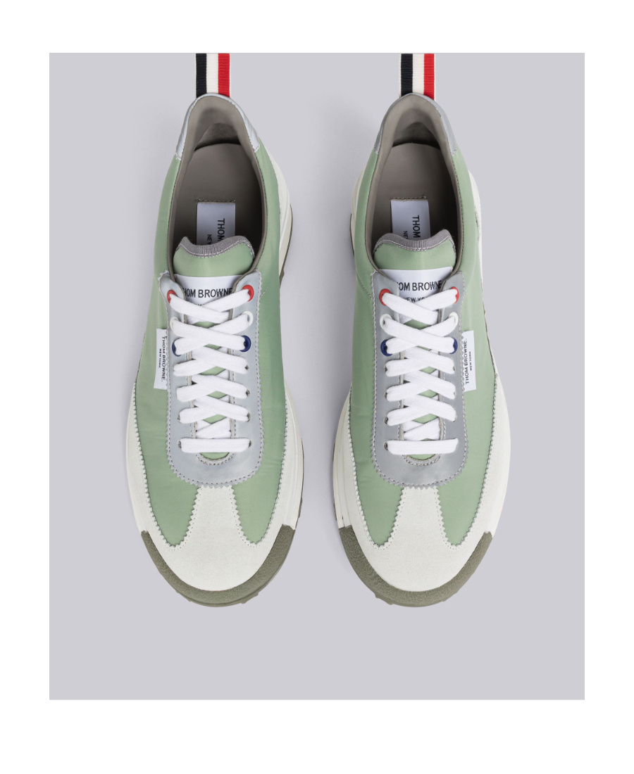 Thom Browne Panelled Low-top Lace-up Sneakers In White