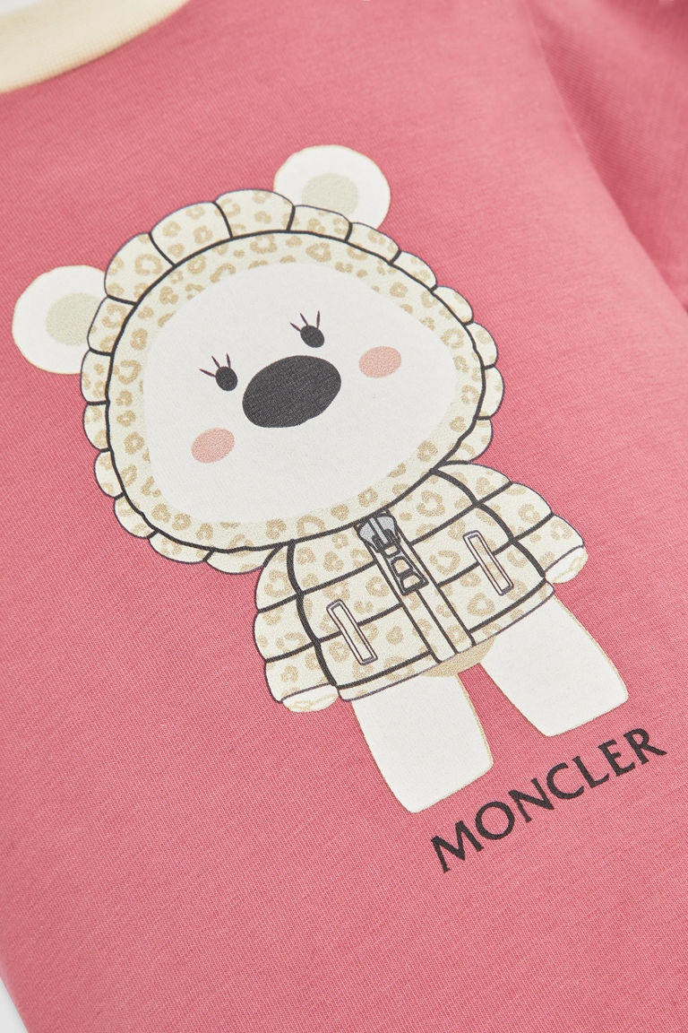 Moncler Printed Long-sleeved T-shirt In Pink