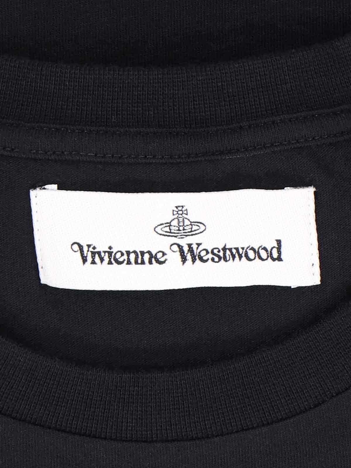 Vivienne Westwood Orb Logo-embroidered Stretch-cotton T-shirt In Black