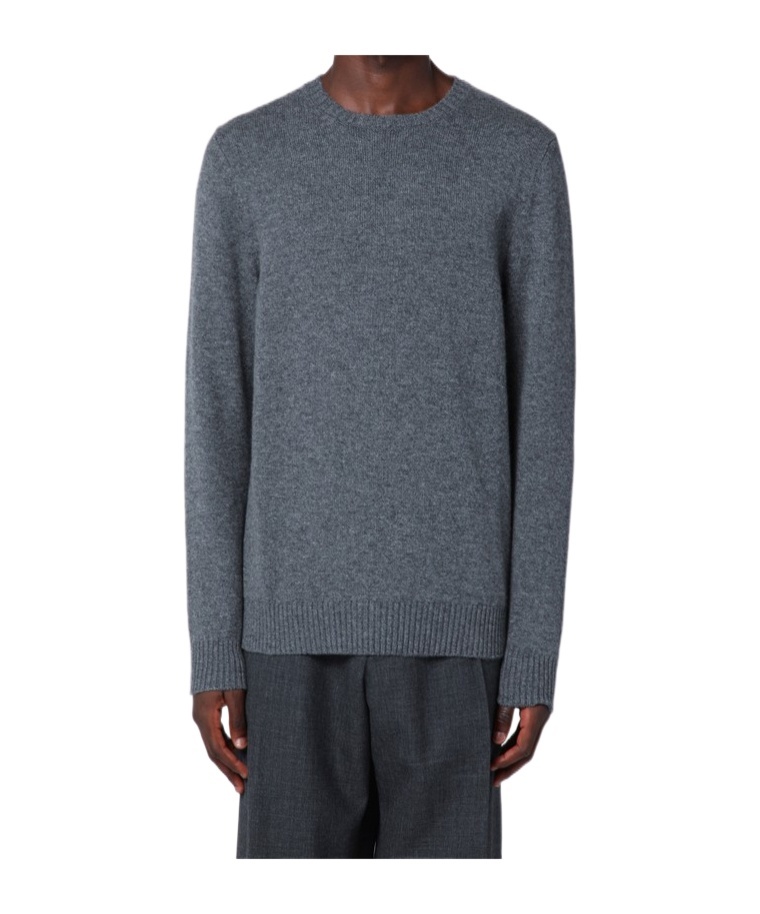 Drumohr Grey Crew-neck Sweater In Cashmere In Gray