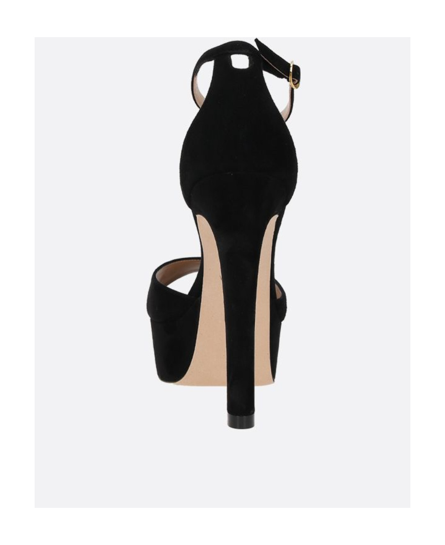 Stuart Weitzman Women's Discoplatform Suede Ankle Loop Sandals In Black