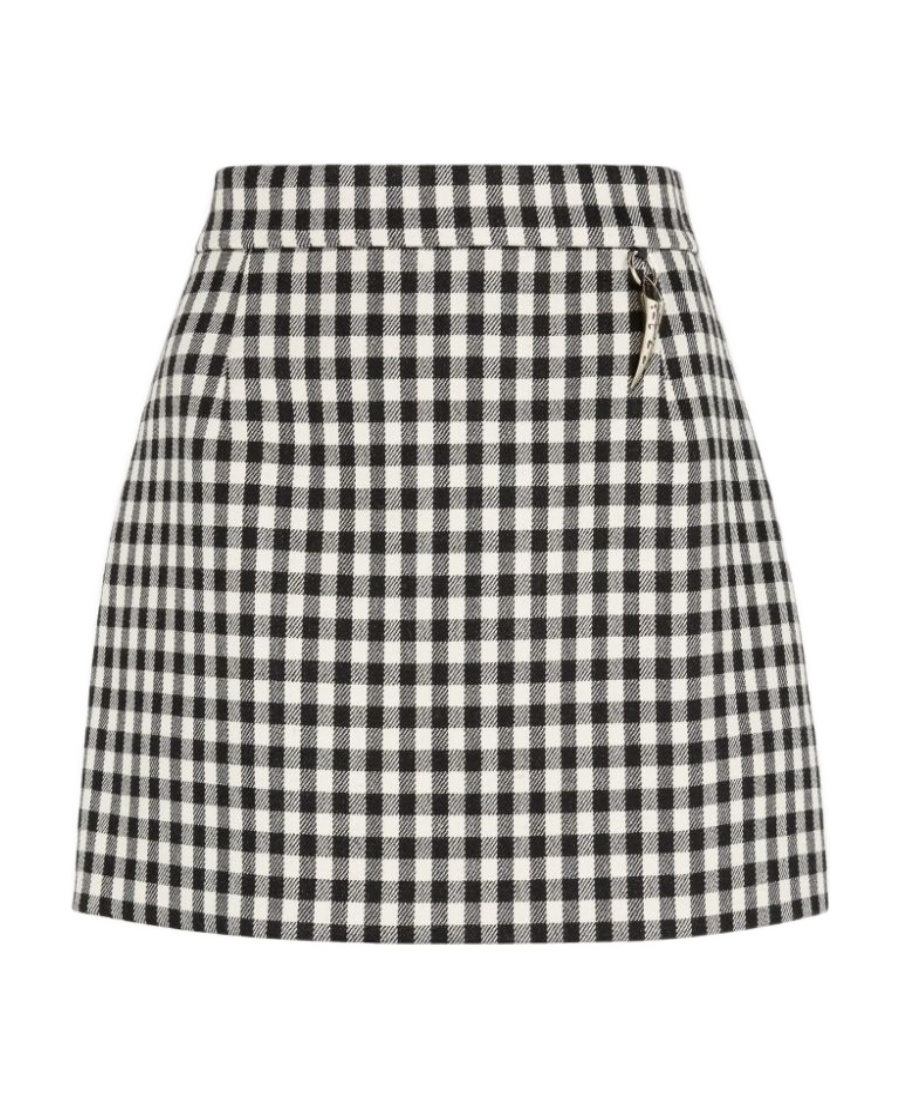 Roberto Cavalli Plaid High-rise Miniskirt In Gray
