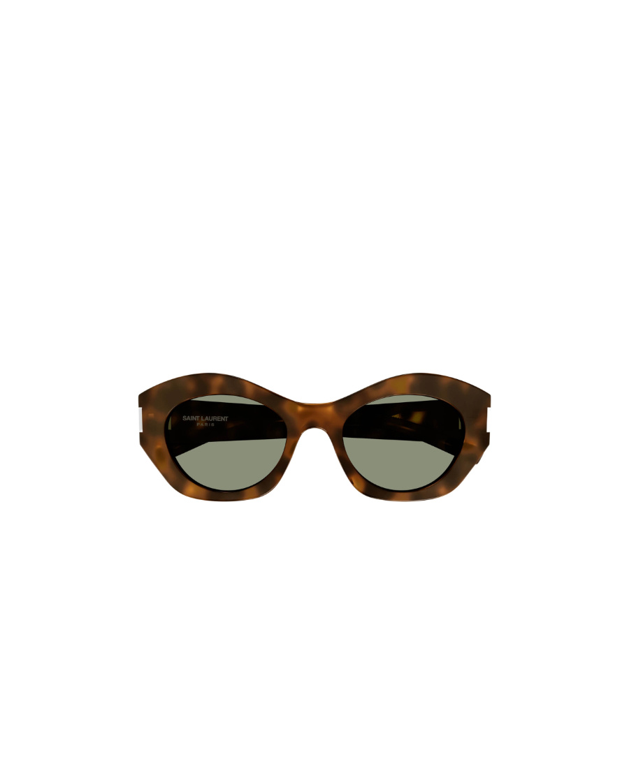 Saint Laurent Logo Acetate Cat-eye Sunglasses In Black